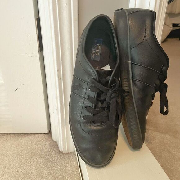 Polo Ralph Lauren Halford Leather Cushioned Lace Up Comfy Walking Sneakers - Picture 3 of 14